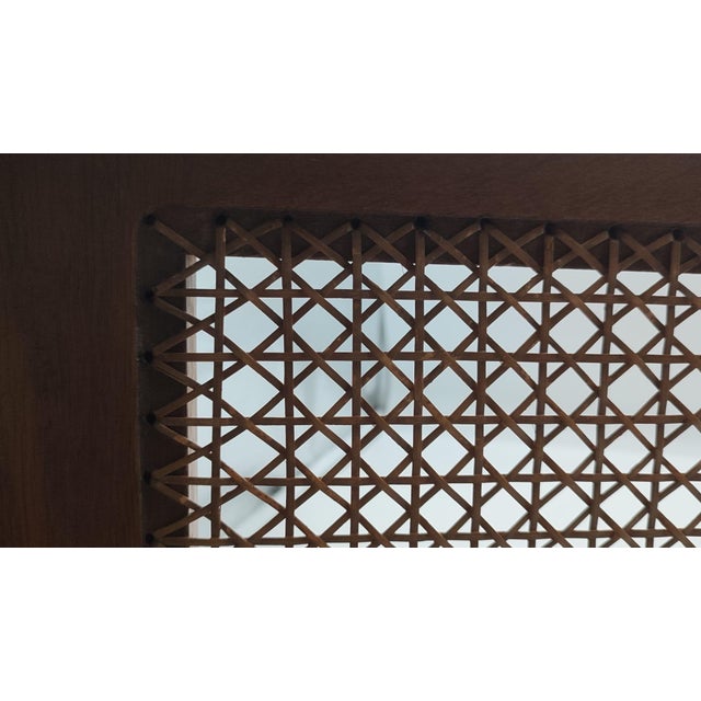 Vintage Viennese Oak Cane Wall-Mounted Coat Rack with Brass Hooks in Putto Motifs, 1960s For Sale - Image 14 of 17