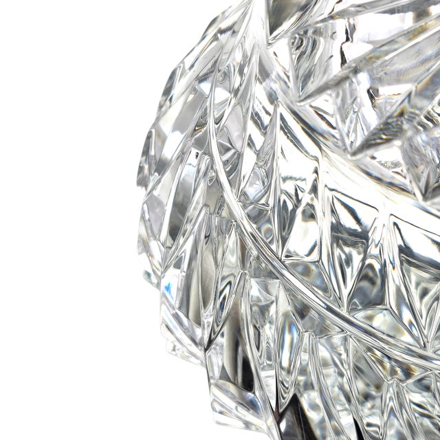 Glass Mikasa “Rainier” 9-Inch Heavy Cut Crystal Swirl Centerpiece Bowl – Japan For Sale - Image 7 of 12