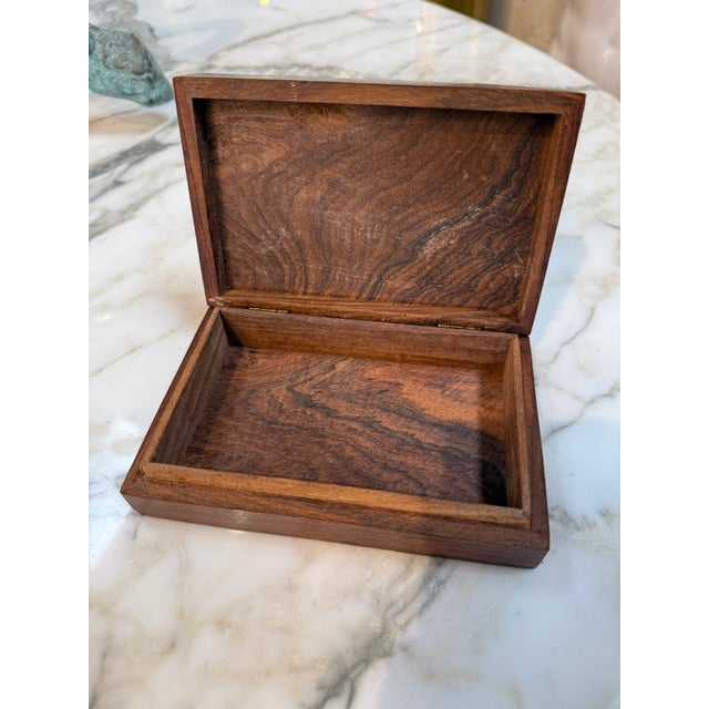 Italian Brass-Inlaid Wood Box, 1970s For Sale In Los Angeles - Image 6 of 6