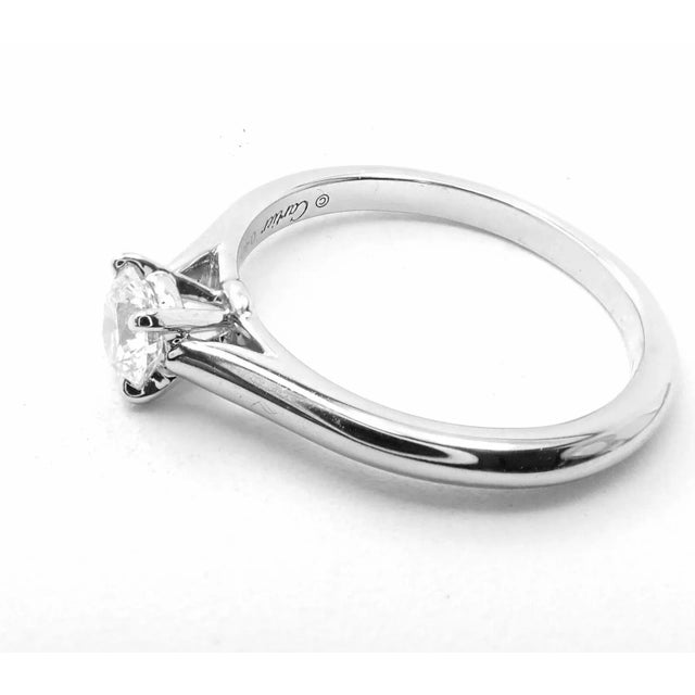 Cartier Platinum .40ct VVS1/G Diamond Solitaire Engagement Ring, size 4.75 For Sale - Image 11 of 12
