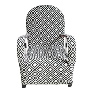 Black & White Yoruba Beaded Arm Chair For Sale