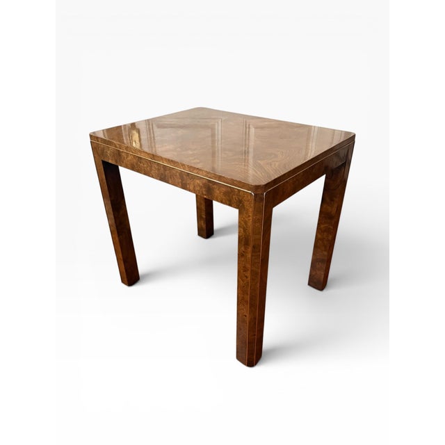 Vintage Burl Wood Waterfall Side Table Purchased From e.j. Audi Manhattan For Sale - Image 4 of 10