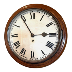 Antique Schoolhouse Regulator Wall Clock With Pendulum
