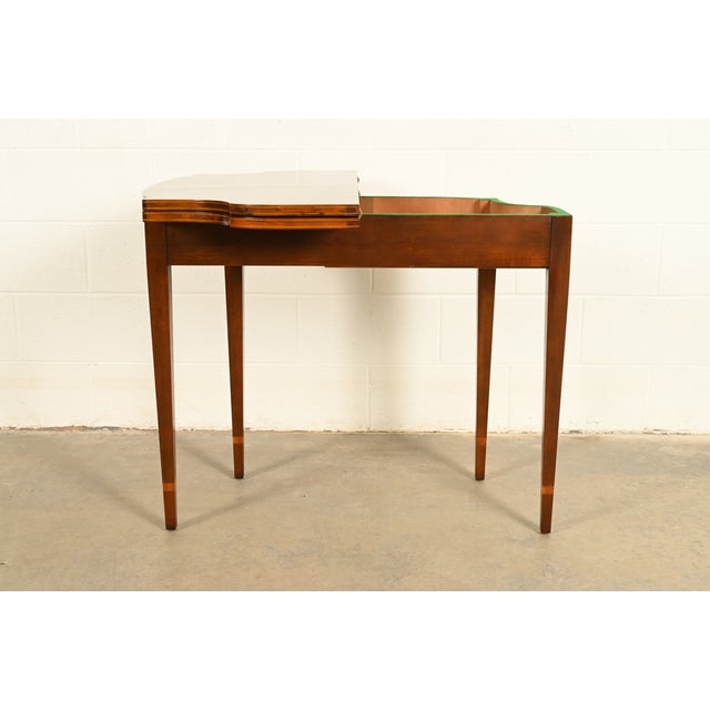 Baker Furniture Federal Inlaid Mahogany Flip-Top Console or Game Table For Sale - Image 11 of 17
