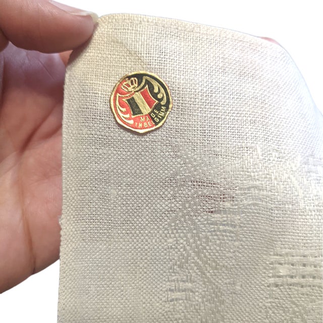 Traditional Vintage Belgium Linen Dinner Napkins- Set of 12 For Sale - Image 3 of 6
