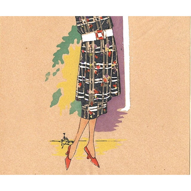 1925 Set of 2-French Art Deco Couture Fashion Pochoirs For Sale - Image 9 of 9