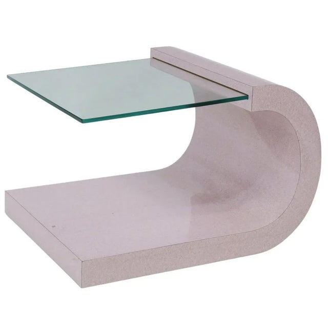 1980s 1980s Postmodern Cantilevered Side Table in the Style of Karl Springer For Sale - Image 5 of 5