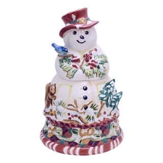 Snowman Cookie Candy Jar For Sale
