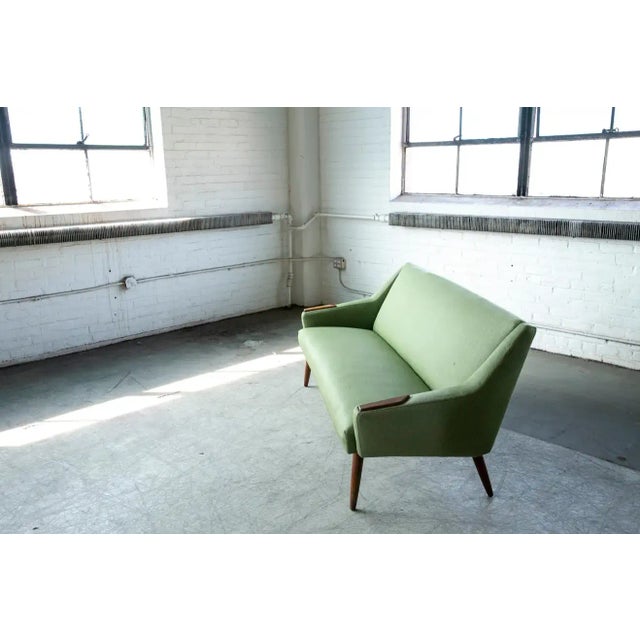 Kurt Ostervig Mid-Century Danish Modern 1950's 3-Seat Sofa in Teak and Wool For Sale - Image 4 of 9