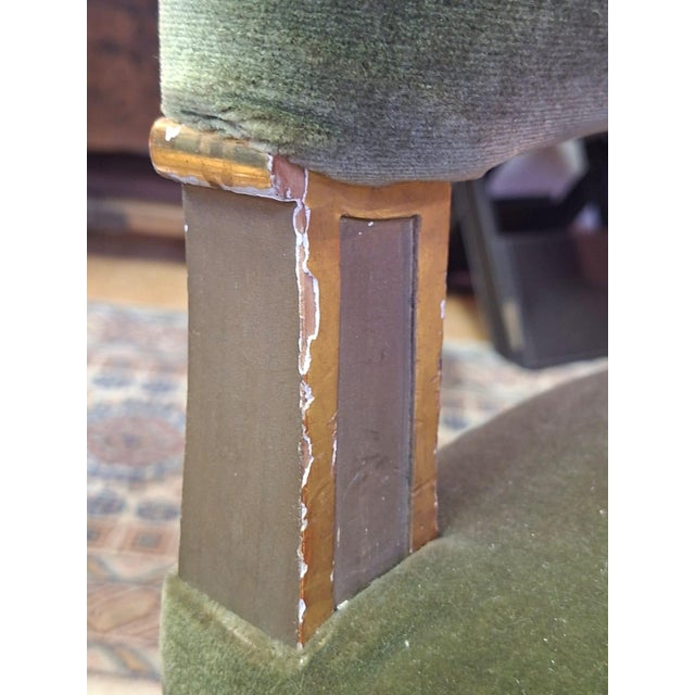 Chairs in Lacquered and Gilded Wood with Green Velvet Upholstery, 1940s, Set of 2 For Sale - Image 15 of 18
