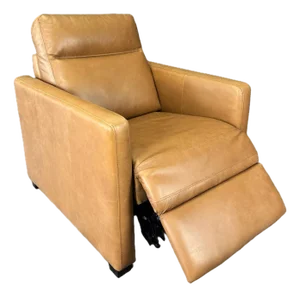 West Elm Harris Leather Power Recliner in Nut Saddle Leather