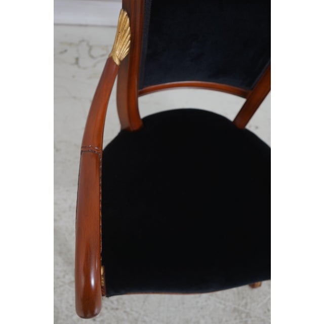Pair of Neoclassical Napoleonic Gilt Accent Open Armchairs For Sale - Image 9 of 18