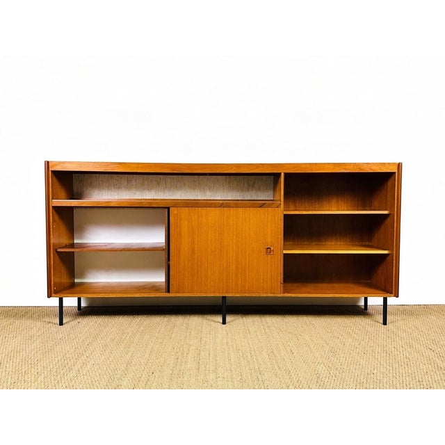 Tall Scandinavian Teak Sideboard, 1960s For Sale - Image 4 of 17