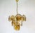 Gold Midcentury Three-Tier Brass and Glass Chandelier by Vistosi, 1960s For Sale - Image 8 of 13