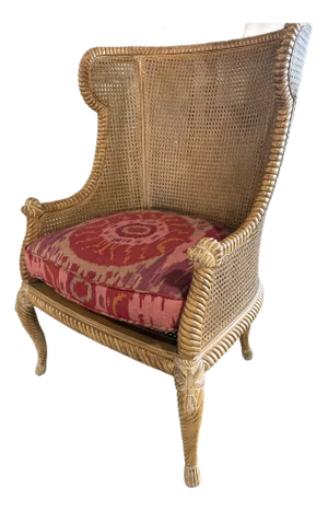 1970s Double-Caned Wingback Chair