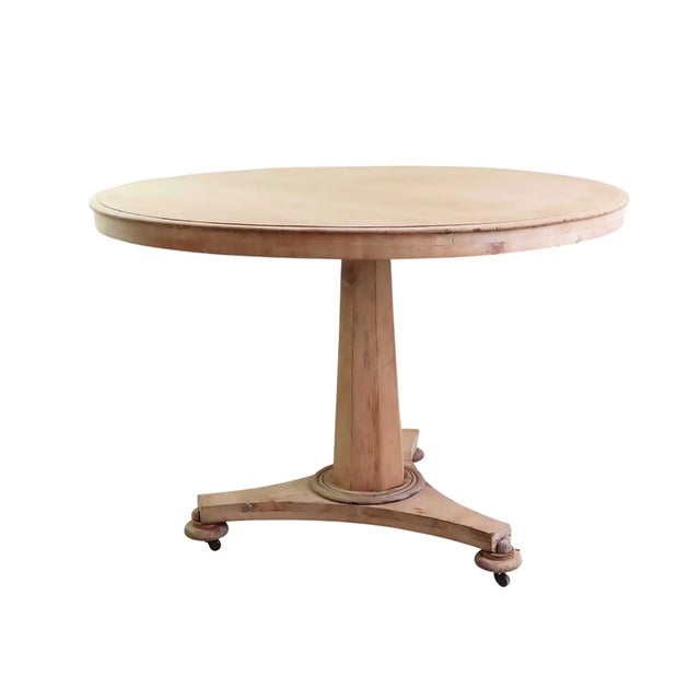 Small Antique English Palladian Style Round Bleached Table, 1835 For Sale - Image 9 of 9