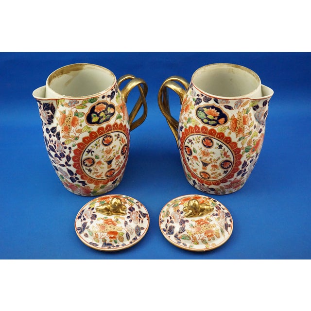 Large Japanese Porcelain Jugs by Imari, Set of 2 For Sale - Image 14 of 18