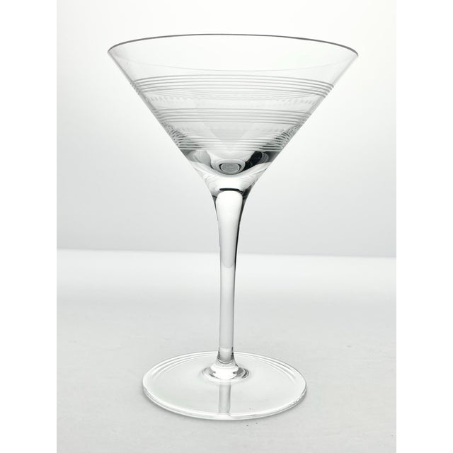 Contemporary Martini Glasses, Banded Stripes & Dots - a Pair For Sale - Image 4 of 6