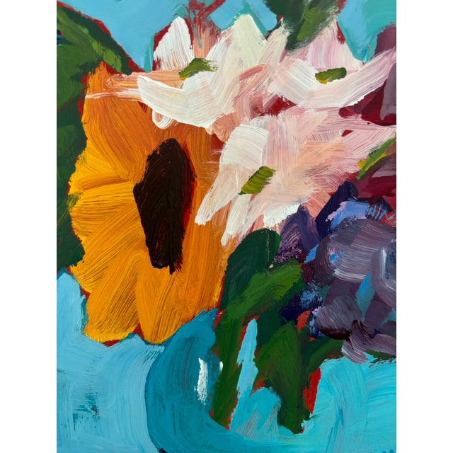 “Summer Reckless” is a vivid 6” x 6” acrylic floral composition bursting with unapologetic color and gestural energy. A...