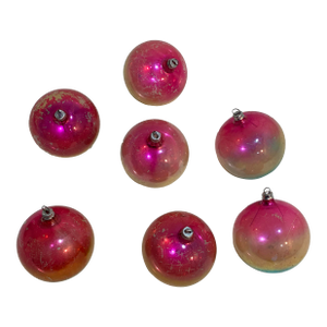 7 Vintage German Glass Ombre Christmas Ornaments