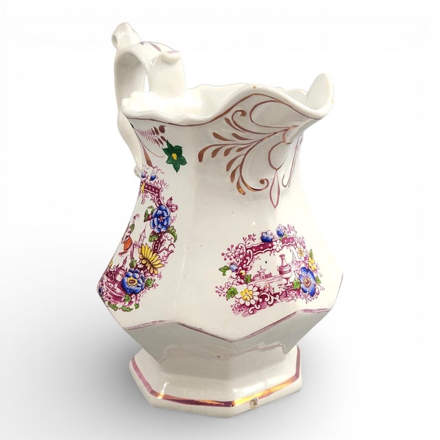 Late 18th Century Georgian Staffordshire Jug with Hand-Painted Oriental Motifs For Sale - Image 4 of 14