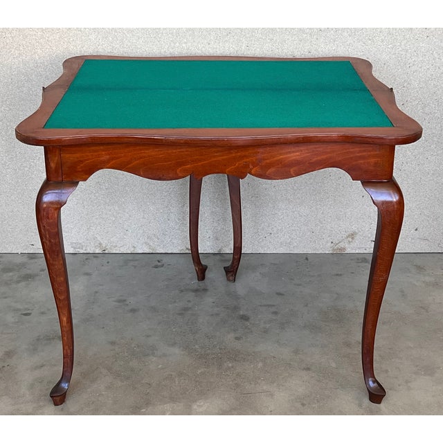 1900 - 1909 Game Card Fold Over Side Table or Tea Table With Hidden Drawer For Sale - Image 5 of 12