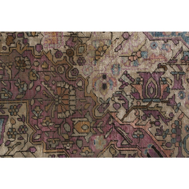 Hand-Knotted Antique Persian Farahan Rug in Blue With Floral Medallion Pattern For Sale In New York - Image 6 of 7