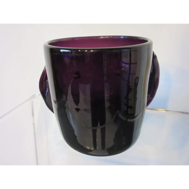 Blenko Attributed to Blenko Glass Hand Blown Head Vase For Sale - Image 4 of 9