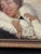White Early 20th Century Adolfo Belimbau Portrait of a Woman in a White Fox Stole, Antique Italian Oil on Canvas For Sale - Image 8 of 10