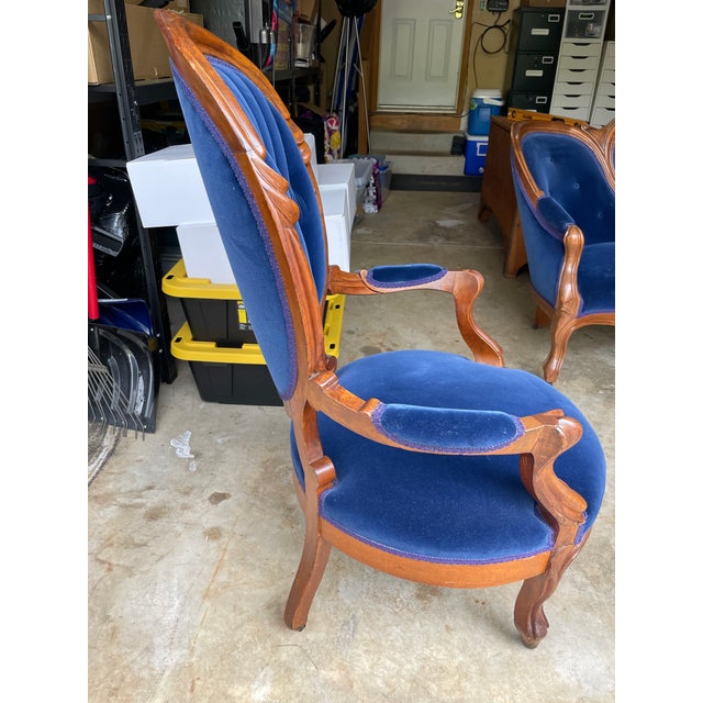 Victorian Late 19th Century Victorian Loveseat & Chair For Sale - Image 3 of 7