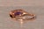 The 93rd Avenue: Contemporary Checkerboard Cut Elongated Amethyst and Natural Diamond Halo Ring in Rose Gold For Sale In Philadelphia - Image 6 of 11