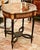 2010s French Style Wood Side Table With Glass Top, Bronze Accents & Gold Leaf Details For Sale - Image 5 of 6