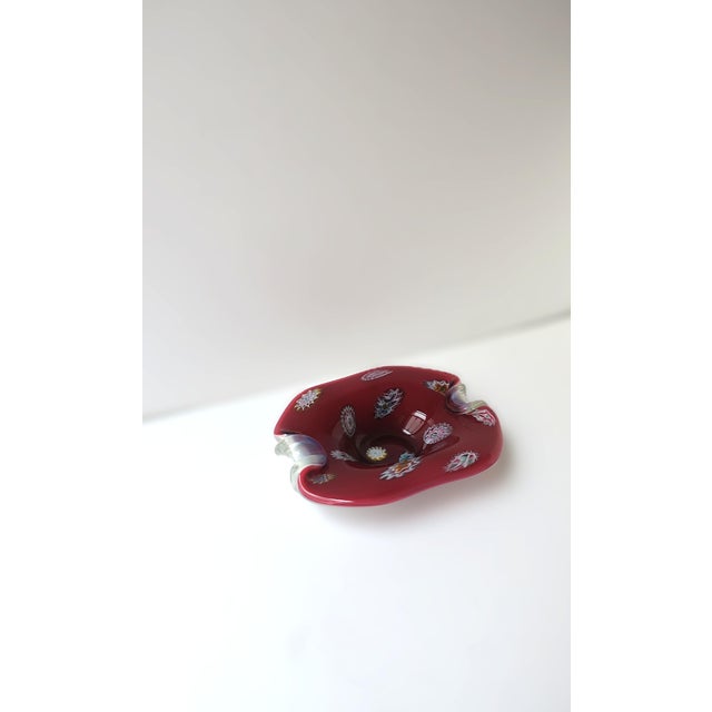 Italian Murano Art Glass Bowl Red Burgundy, Circa Mid-20th C For Sale In New York - Image 6 of 14