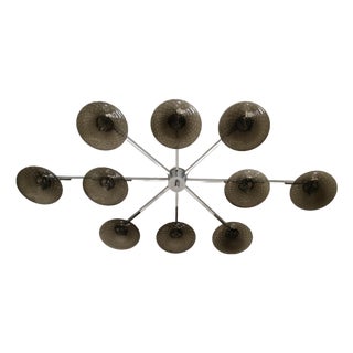 21st Century Dieci Polished Chrome Smoky Bubbles Murano Flush Mount by Fabio LTD For Sale