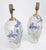Pair of Ceramic White & Flow Blue Artist Signed Vase Shape Table Lamps MINT For Sale - Image 6 of 9