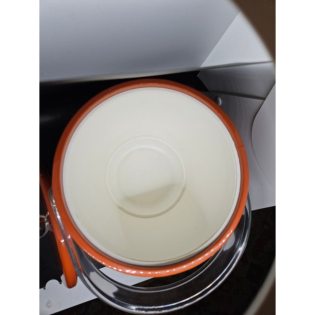 Mid-Century Modern 1960s MCM Kraftware 3-Quart Spice Orange Ice Bucket For Sale - Image 3 of 7