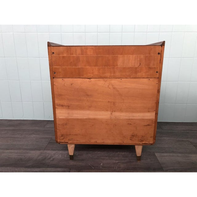 1940s Vintage Italian Bedside Table with Green Glass Top, 1940s For Sale - Image 5 of 18