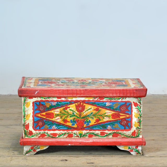 Small Folk Art Chest, 1930s For Sale - Image 3 of 11