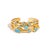 Turquoise Mystic Waves Turquoise Gold Adjustable Ring, Size 8 For Sale - Image 8 of 11