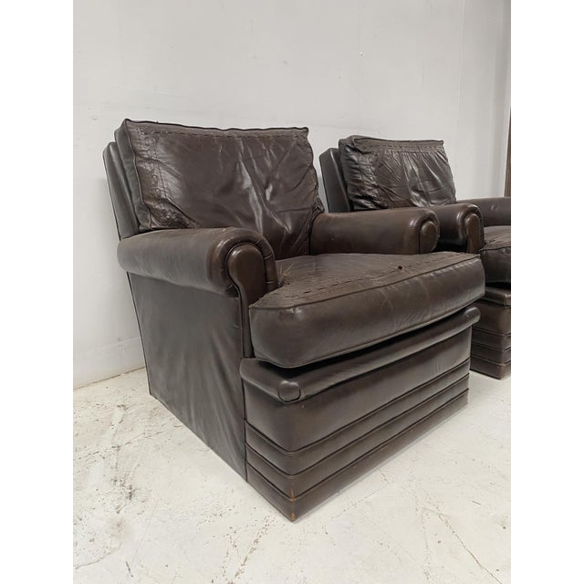 Vintage Brown Leather Chairs, 1970s, Set of 2 For Sale - Image 3 of 17