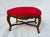 1990s 90's Vintage French Style Red Upholstery Footstool For Sale - Image 5 of 8