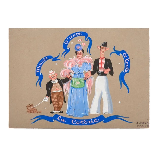 The Circus is an original drawing in tempera realized by Irene Paulz. Hand-signed on the lower right margin. In very good...