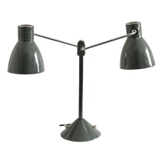 Vintage French Double-Shade Desk Lamp from Jumo, 1940s For Sale
