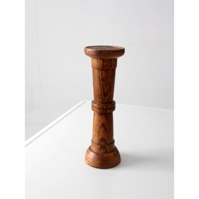Vintage Oak Pedestal Stand For Sale - Image 6 of 9
