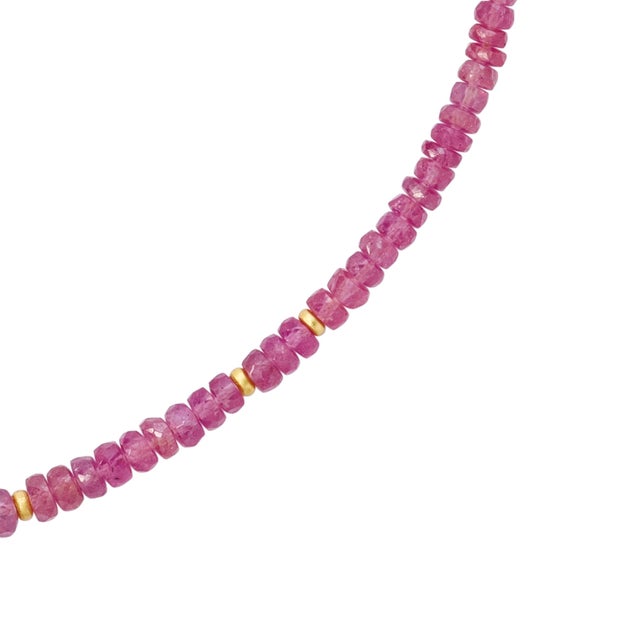 2020s Pink Sapphire Necklace 14k Gold For Sale - Image 5 of 5