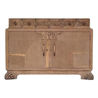 1920's Art Deco Architectural Carved Statement Storage For Sale