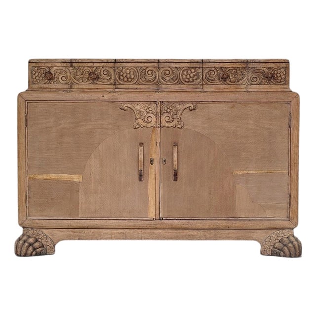 1920's Art Deco Architectural Carved Statement Storage For Sale