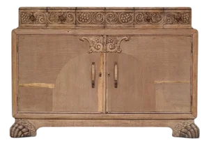 1920's Art Deco Architectural Carved Statement Storage