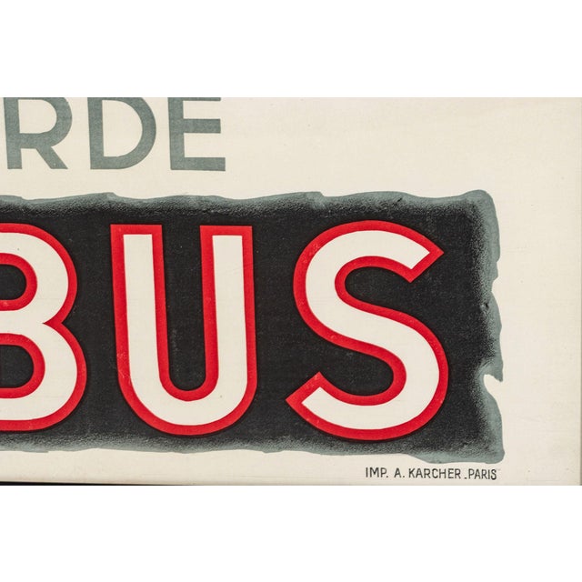 1950s La Moutarde Bornibus Original Vintage Large French Advertising Poster 54x69 Inches For Sale - Image 9 of 11