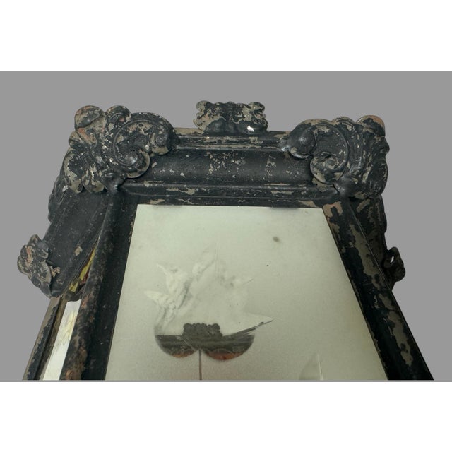 Black Late 19th Century Glass Hanging Lantern For Sale - Image 8 of 10